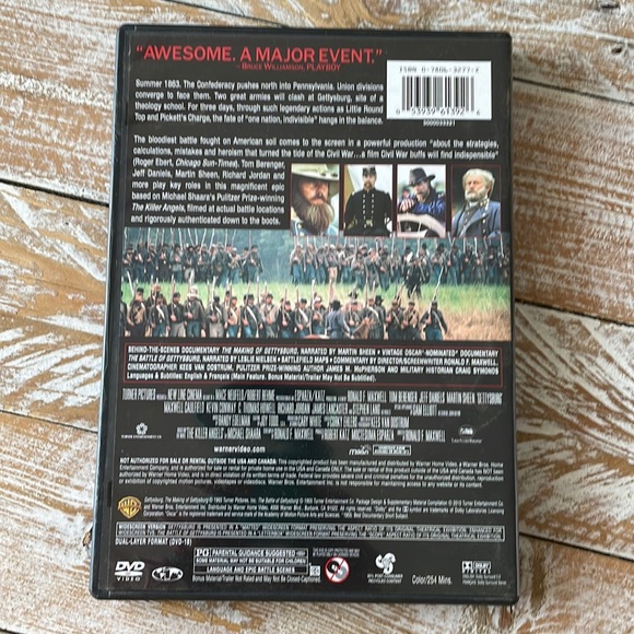 3/$15 u pick dvds📀or 1 for $9~ Gettysburg - Picture 2 of 7